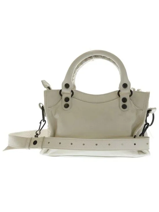 Balenciaga le City Nano Leather 2-Way Bag Blanc White - Picture 2 of 6